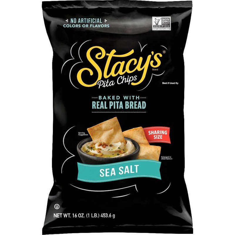 Sea Salt Pita Chips All Natural No Artificial Colors or Flavors Crunchy Snack