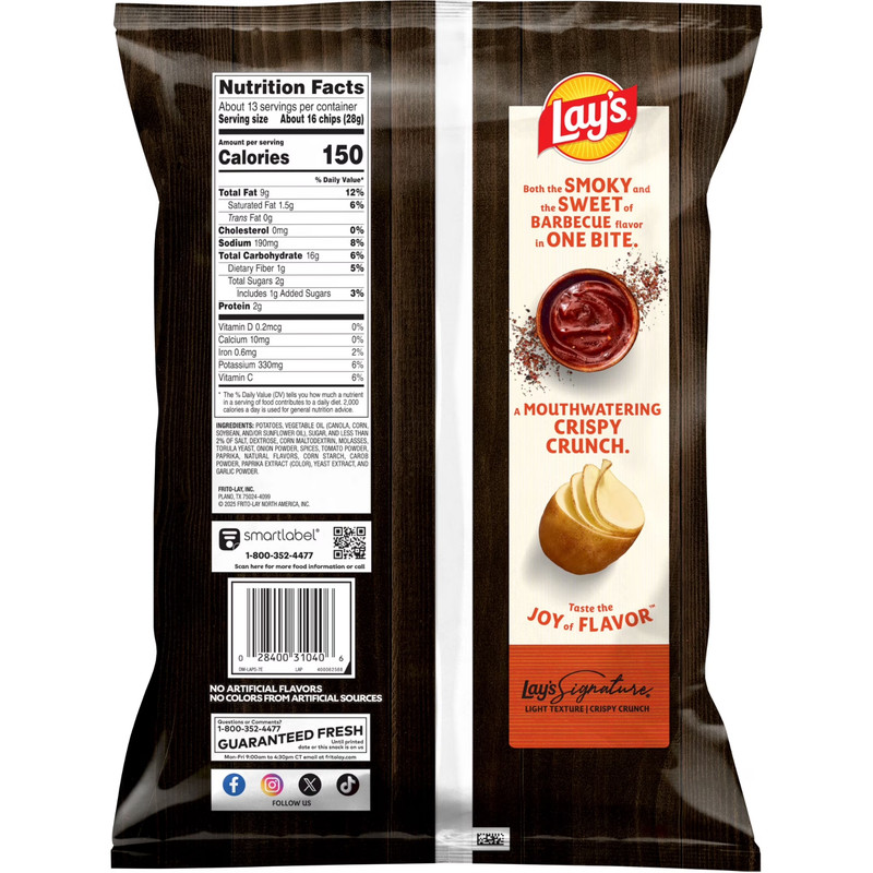 Lay's Barbecue Flavored Potato Chips, Party Size, 12.5 oz Bag gallery