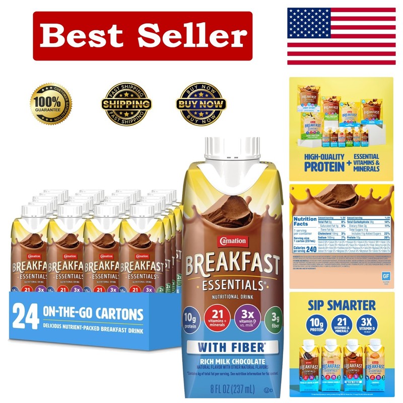 Ready to Drink Nutritional Shake with 10g Protein – Rich Milk Chocolate, 24 Pack