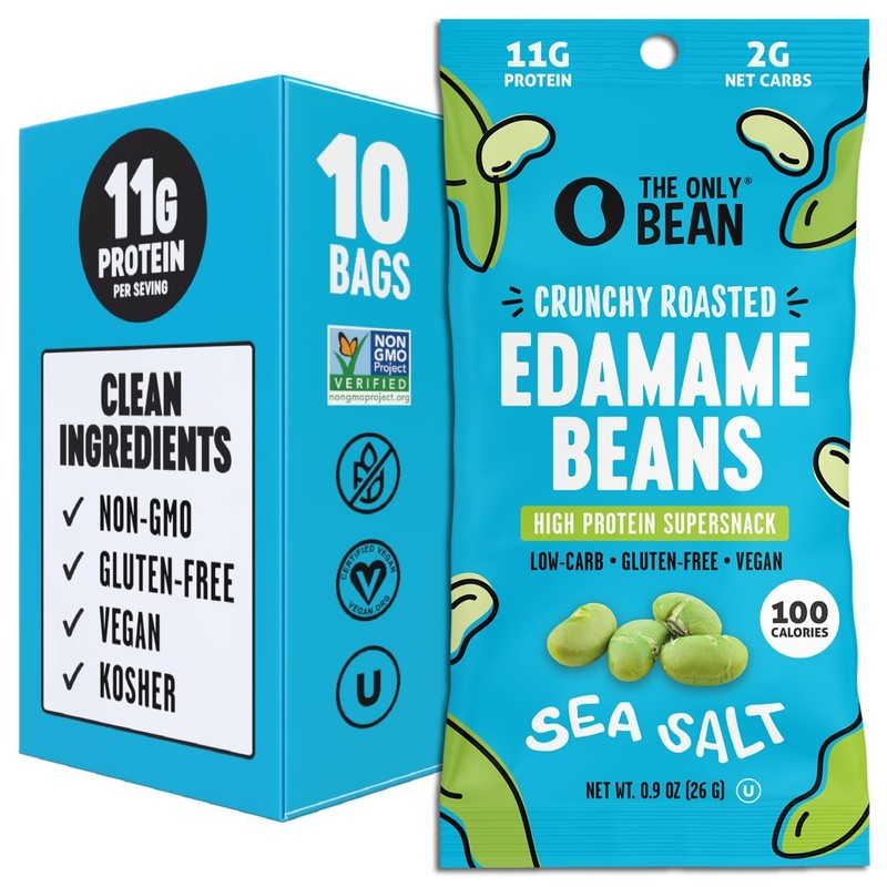 Crunchy Dry Roasted Edamame Snacks – High Protein Keto Treat 10-Pack gallery