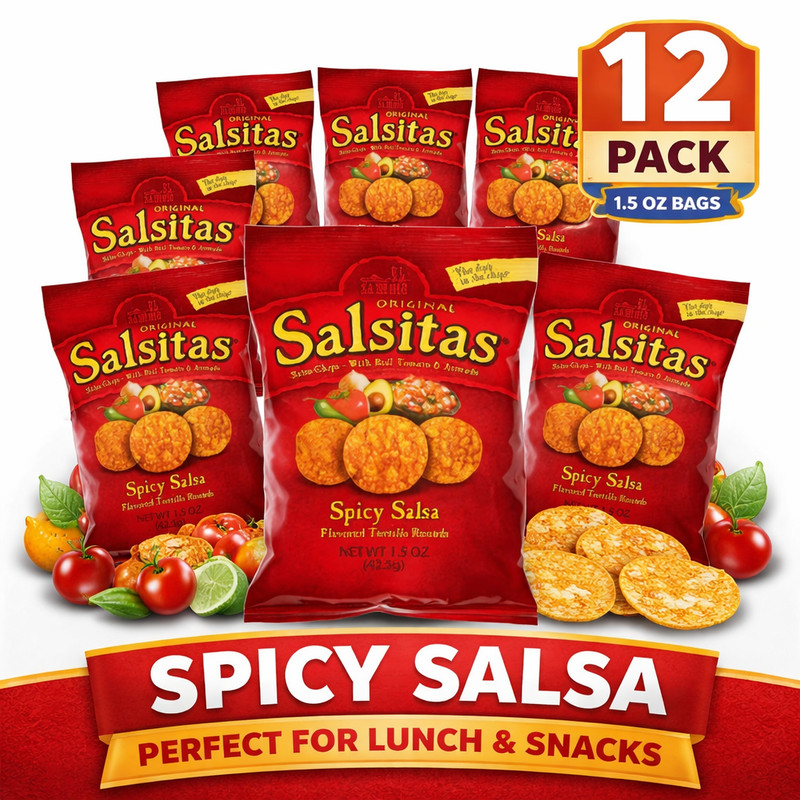 El Sabroso Salsitas Spicy Salsa Chips 1.5oz 12 Pack Snack Bags