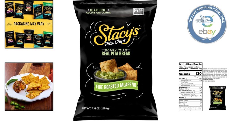 Savor the Heat - Stacy’s Fire Roasted Jalapeno Pita Chips, 7.33oz, No Additives gallery