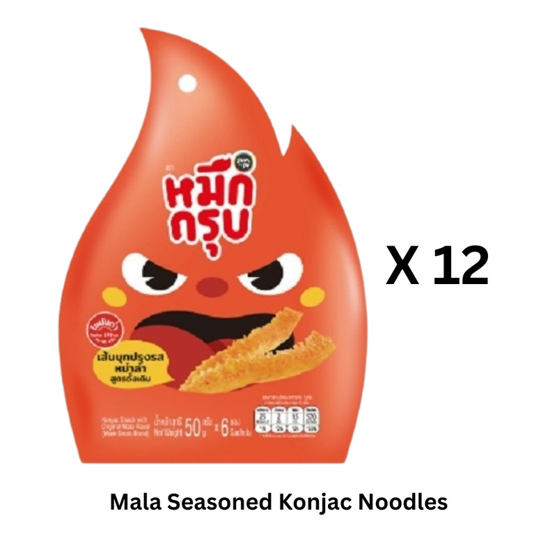 Spicy Squid Flavor Snack Thai Konjac Chewy Crispy 12 Pack