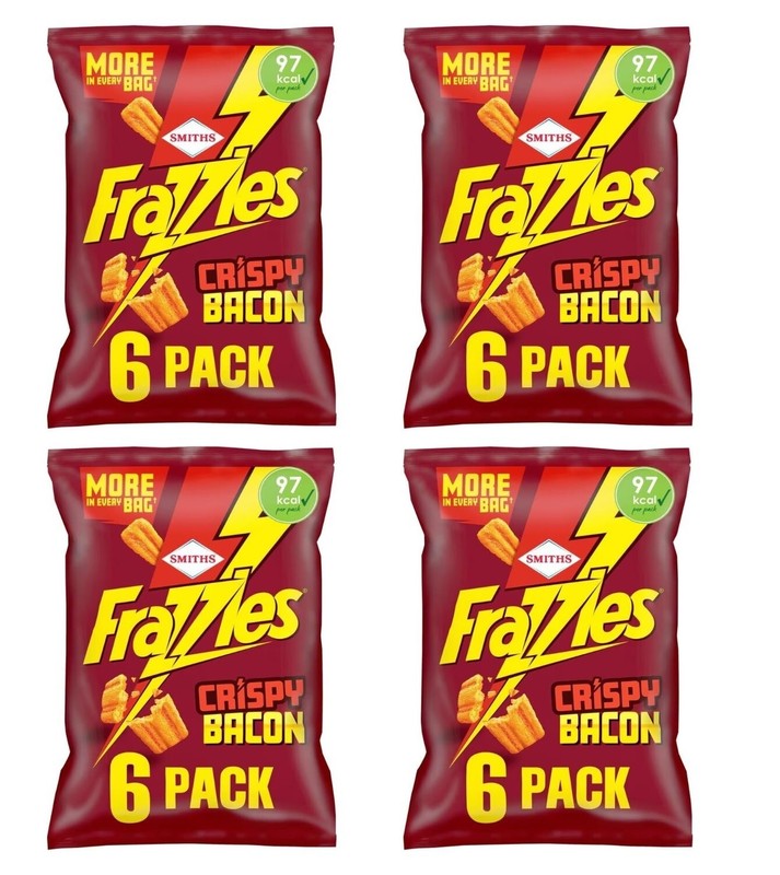 Smiths Frazzles Crispy Bacon Multipack Snacks 6 per PACK OF 4
