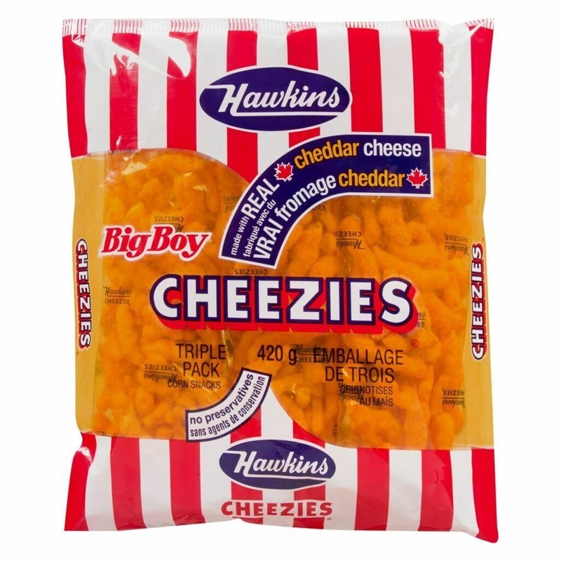 HAWKINS Cheezies – 420g Triple Pack – Real Canadian Cheddar Cheese