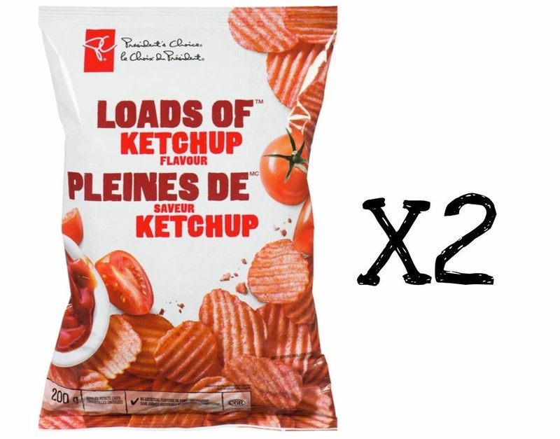 President’s Choice Loads of Ketchup Rippled Potato Chips 200 g x 2 bags Canada