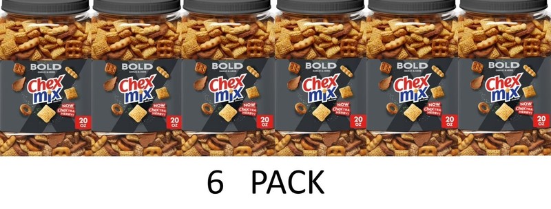 Chex Mix BOLD Garlic & Herb 20 oz Tub – 6 PACK