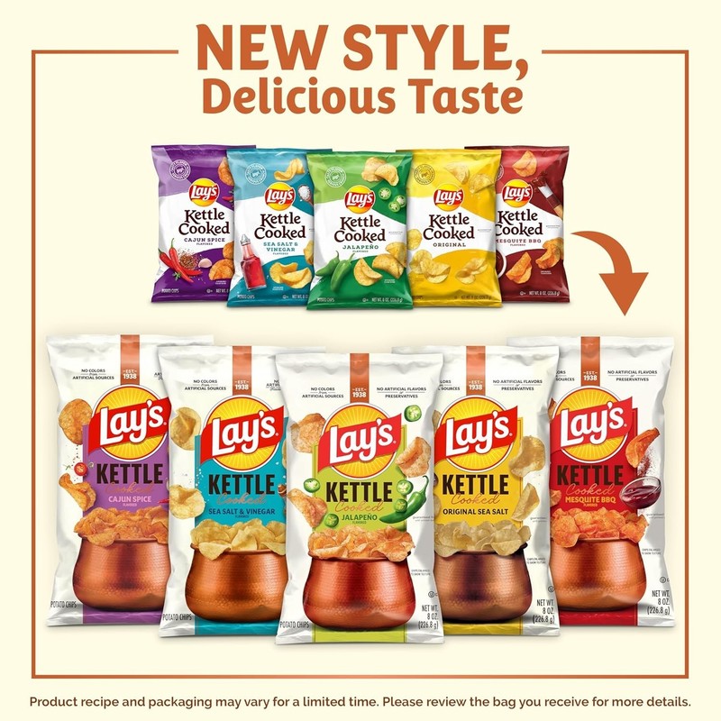 Guilt-Free Snack Delight: Lay's 64 Count Kettle Cooked Potato Chips, 1.375 oz gallery