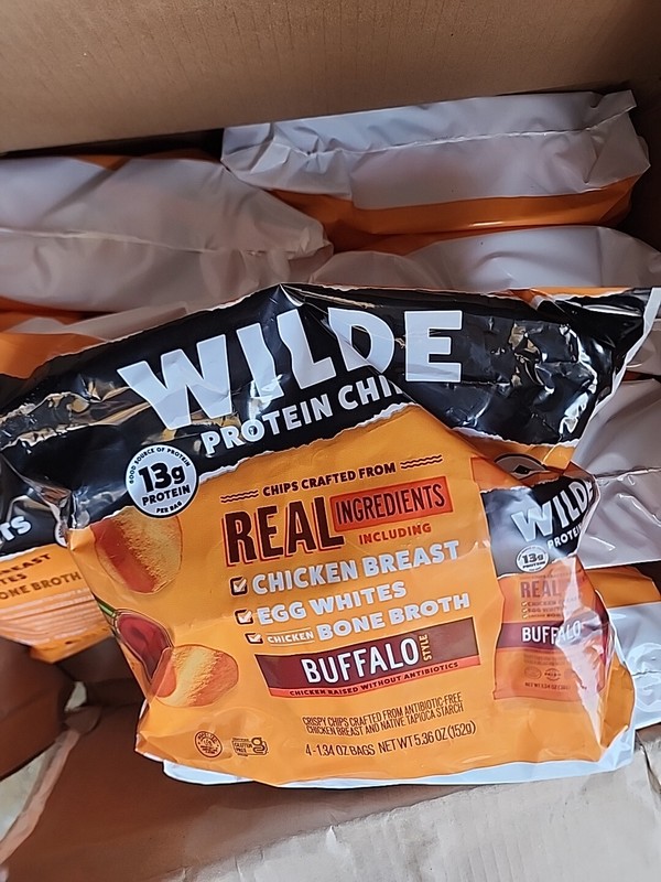 Lot Of 8 Pack WILDE BRANDS Buffalo Chicken Protein Chips Multipack 5.4 OZ