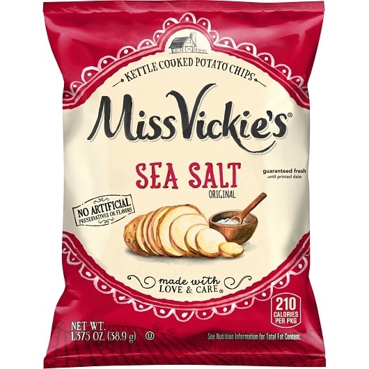 Miss Vickie’s Sea Salt Kettle Cooked Potato Chips, 1.375 Ounce, 64 Per Case