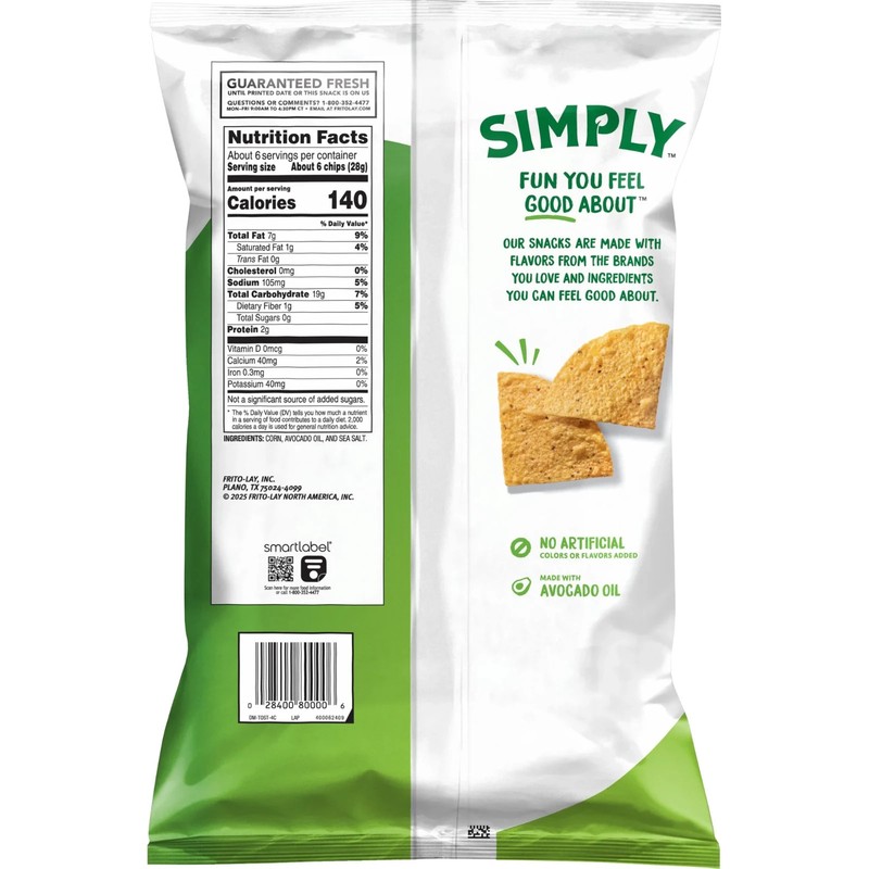 Simply Tostitos Sea Salt and Avocado Oil Tortilla Chips, 5.5 oz gallery