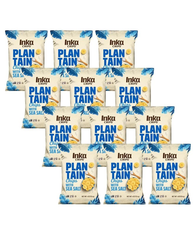 Inka Crops Chips, Seasalt Plantain 4 Ounce 4 (Pack of 12)