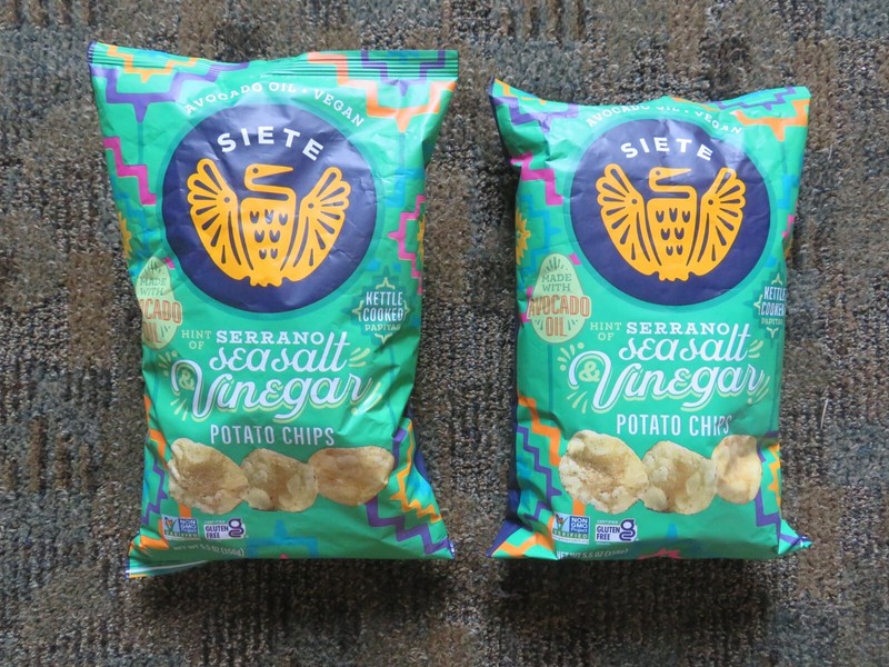 (2) Bags Siete Serrano Sea Salt Vinegar Kettle Cooked Potato Chips 5.5 Oz Each