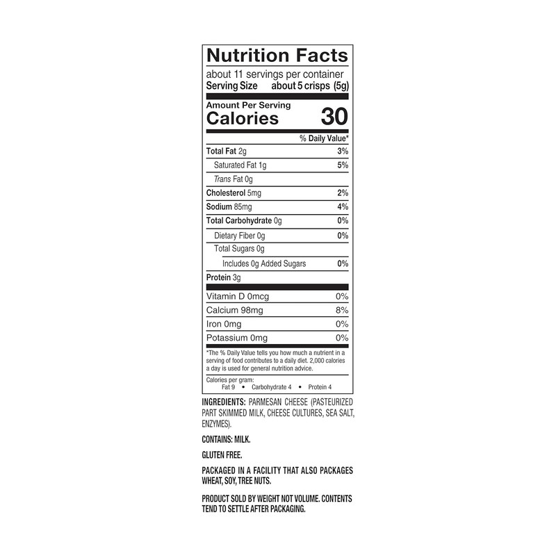 Cheese Crisps 100% Real Cheese Keto Friendly Parmesan Flavor 1.98 Ounce Pack gallery