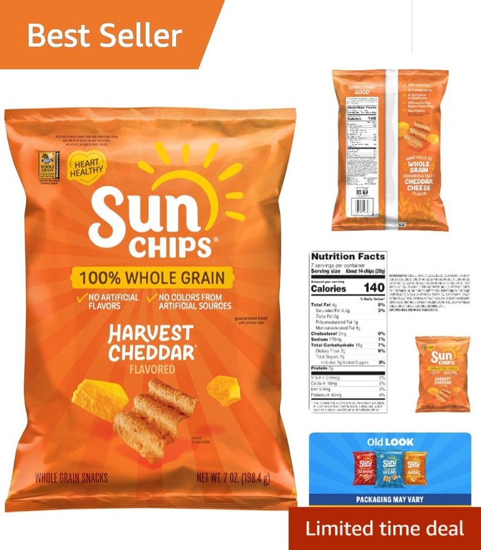 100% Whole Grain Cheddar Snacks, 7 Oz – No Artificial Flavors, Just Goodness