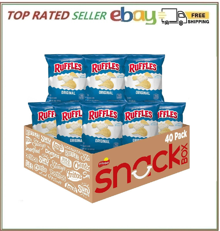 Ruffles Potato Chips Original 1 Ounce Pack of 40