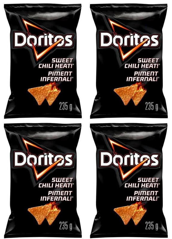 Doritos Sweet Chili Heat! Flavored Tortilla Chips, 235g (4 Pack)