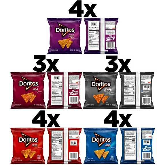Doritos Tortilla Chips 5 Flavor Variety Pack Snack Chips, 1 oz Bags, 18 Count. gallery