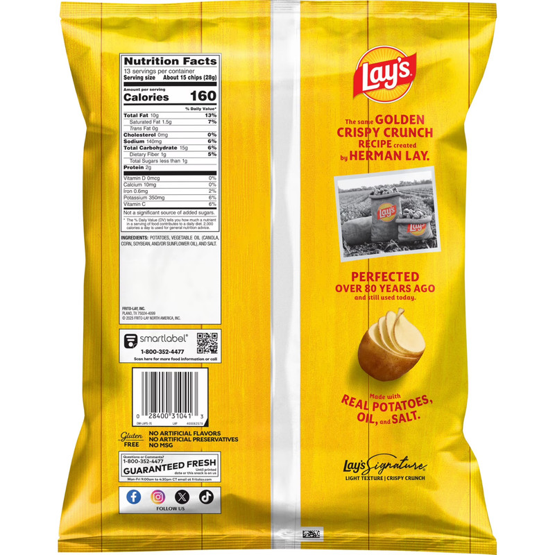 Lay's Classic Potato Chips, Party Size, 13 oz Bag Free Shipping gallery