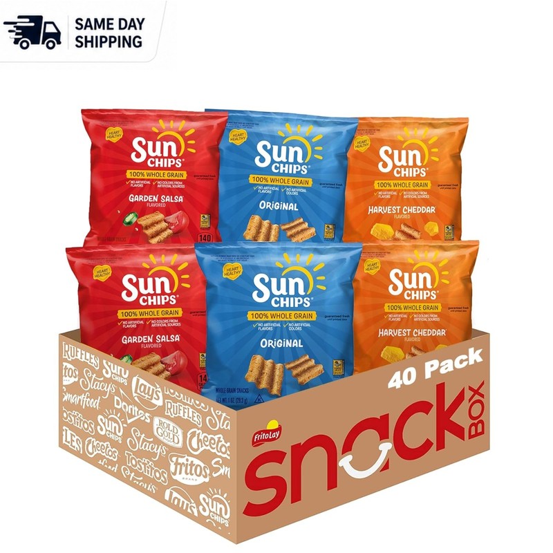 Indulge in Healthy Snacking with 40-Count Whole Grain Chips Variety Pack