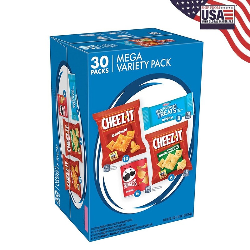 Kellogg's Snacks, Lunch Snacks, Kids Snacks, Mega Pack, Variety Pack, 30.1oz Box