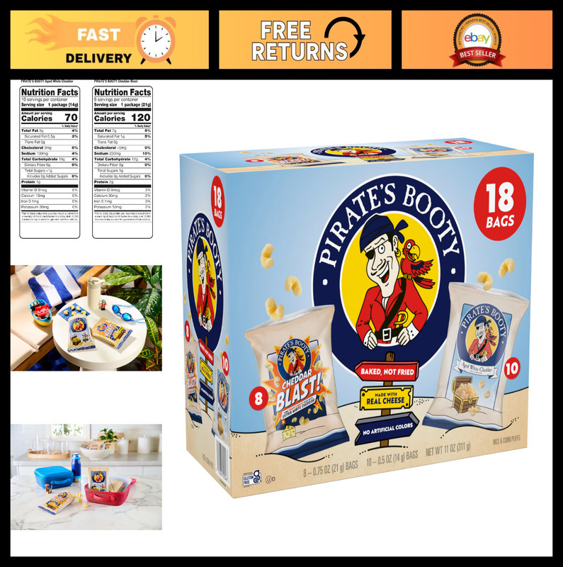 Gluten-Free Cheese Puffs Variety Pack – Aged White Cheddar & Cheddar Blast, 18ct