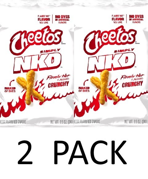 Cheetos Simply NKD No Dyes Crunchy Flamin’ Hot Cheese 8.5 oz Bag – 2 PACK