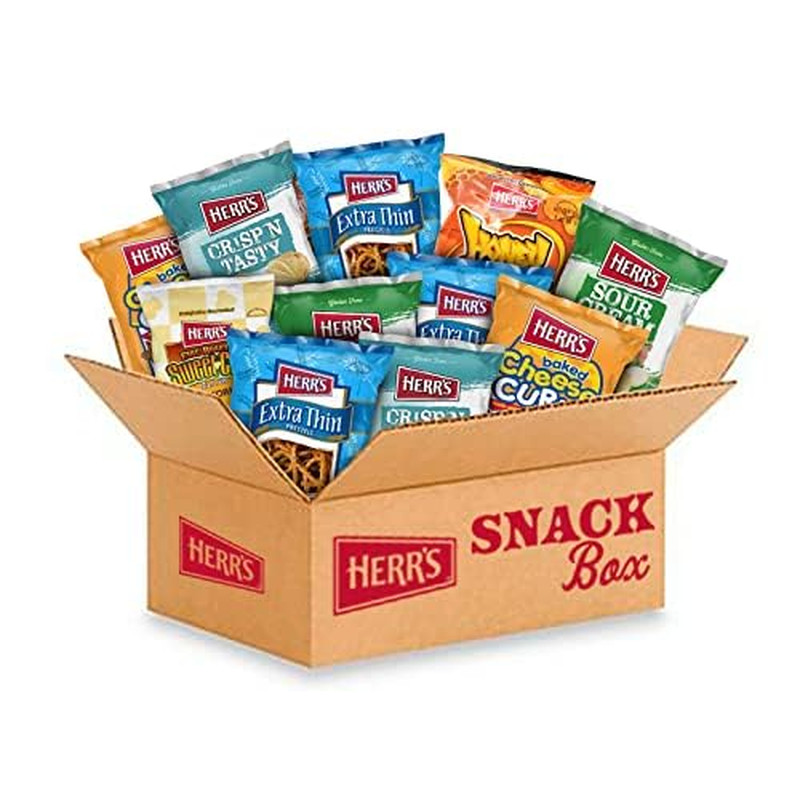 Herrs Snacks Variety Pack Potato Chips Pretzels Popcorn Cheese Curls 1-Oz Bag 36