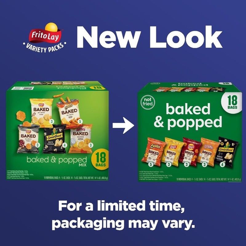Variety Pack of 18 Baked and Popped Snack Chips Multipack gallery
