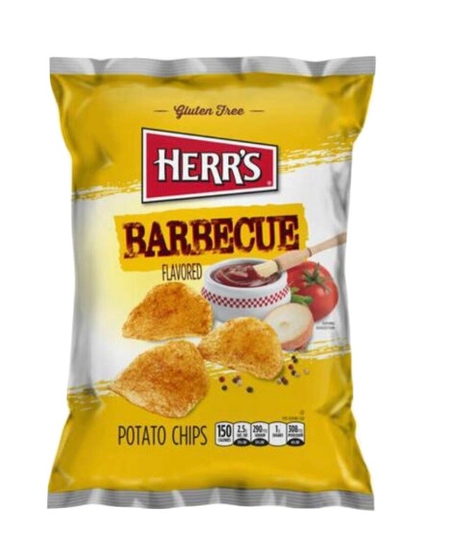Herr’s BBQ potato chips 1 oz (PACK OF 7)