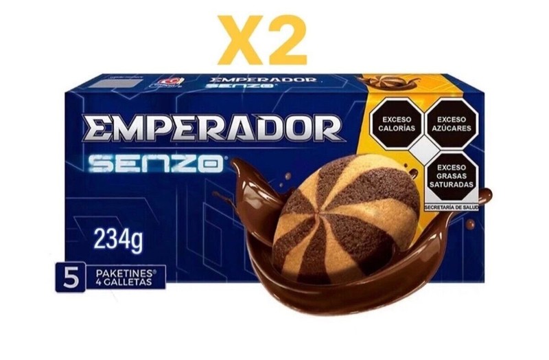2 CAJAS DE EMPERADOR SENZO - CHOCOLATE COOKIES (2 BOXES).