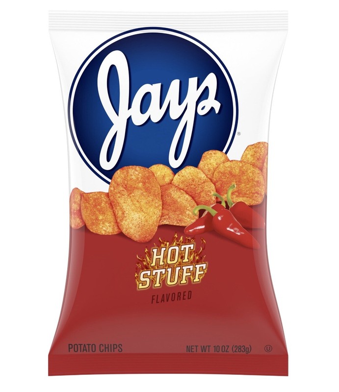 Jays Hot Stuff Potato Chips, Big Bags 10oz 3 Pack A Chicago Classic.