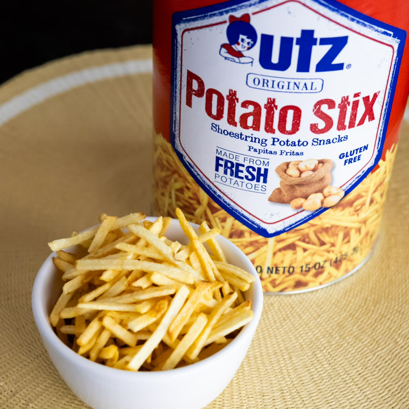 Utz Potato Stix Original Shoestring Potato Sticks Snack 15 oz Canister gallery