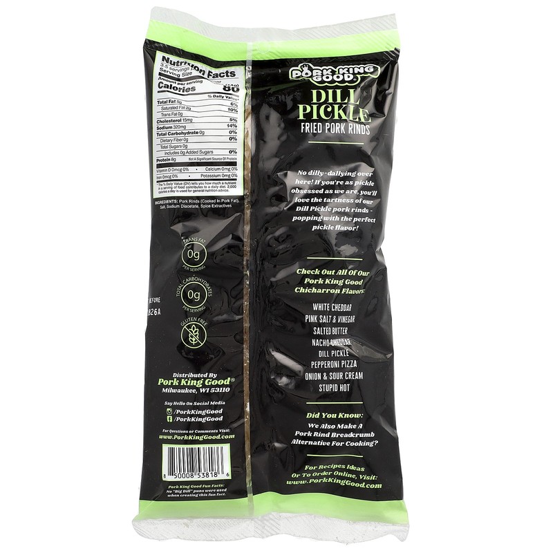 Flavored Chicharrones, Dill Pickle, 1.75 oz (49.5 g) gallery