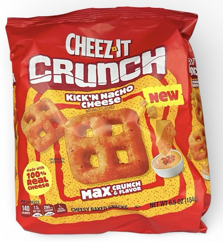 Cheez It Crunch Kick’n Nacho Cheese Cheesy Baked Snacks 6.5 oz