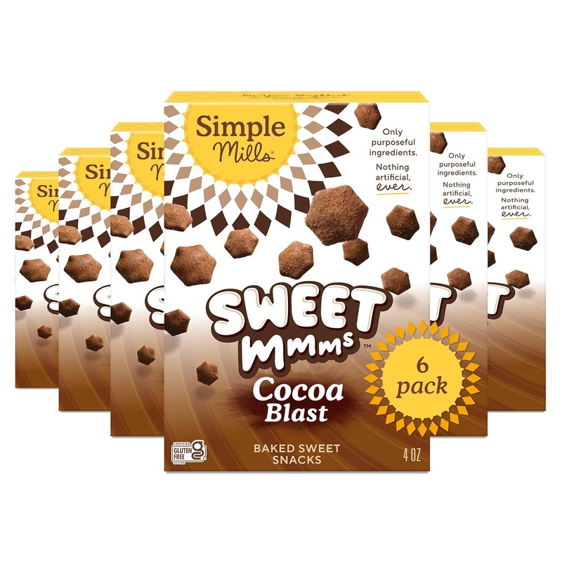 Simple Mills Cocoa Blast Sweet Mmms Baked Snacks 6 Pack Gluten Free