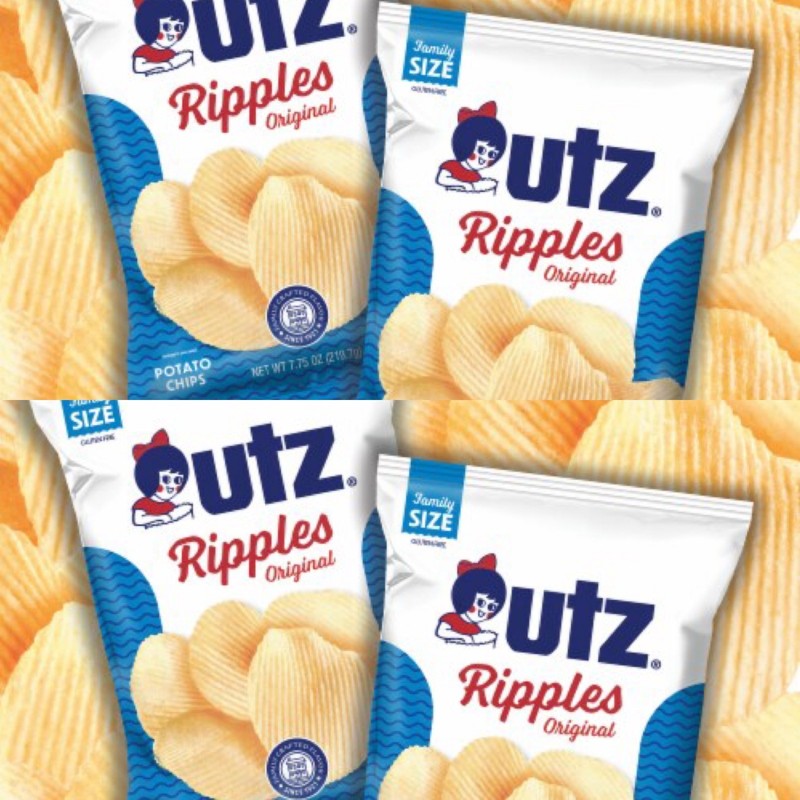 (4Bags) UTZ Ripples Original Potato Chips 7.75 Ounces Bags
