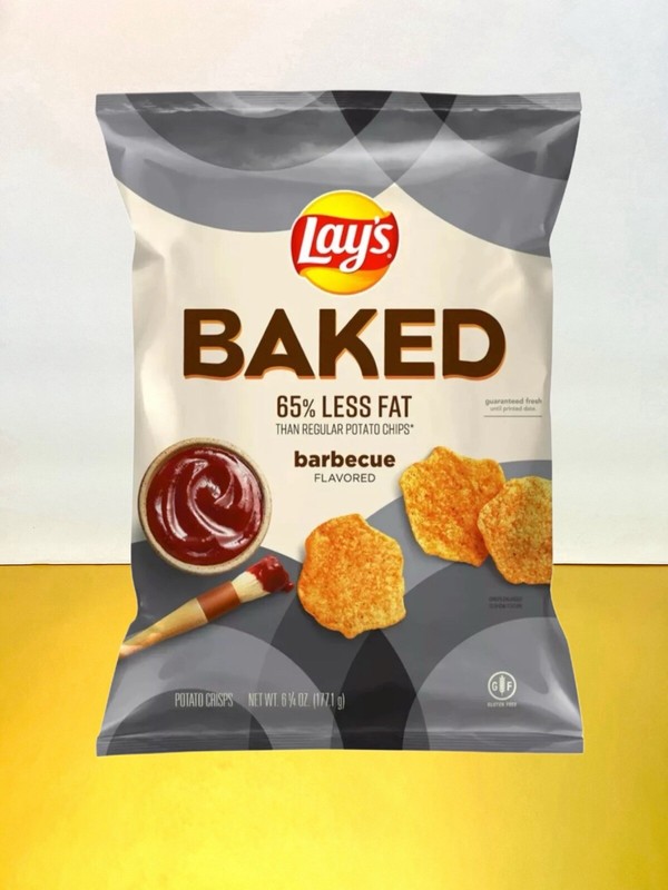 〽️New Lays Baked Gluten-Free Barbecue BBQ 65% Less Fat Potato Crisps Chips 6oz