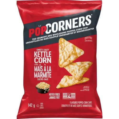 2-Pack Popcorners Kettle Corn Sweet Salty (142g) Puffed Snacks Triangles Healthy gallery