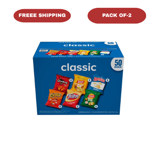 Frito-Lay Classic Mix Variety Pack Chips 50 Count Pack of 2 Party Snack Bulk