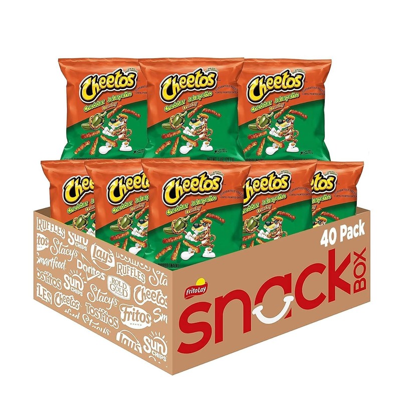 Cheetos Cheese Flavored Snacks, Cheddar Jalapeno 40 Count (Pack of 1), Brown