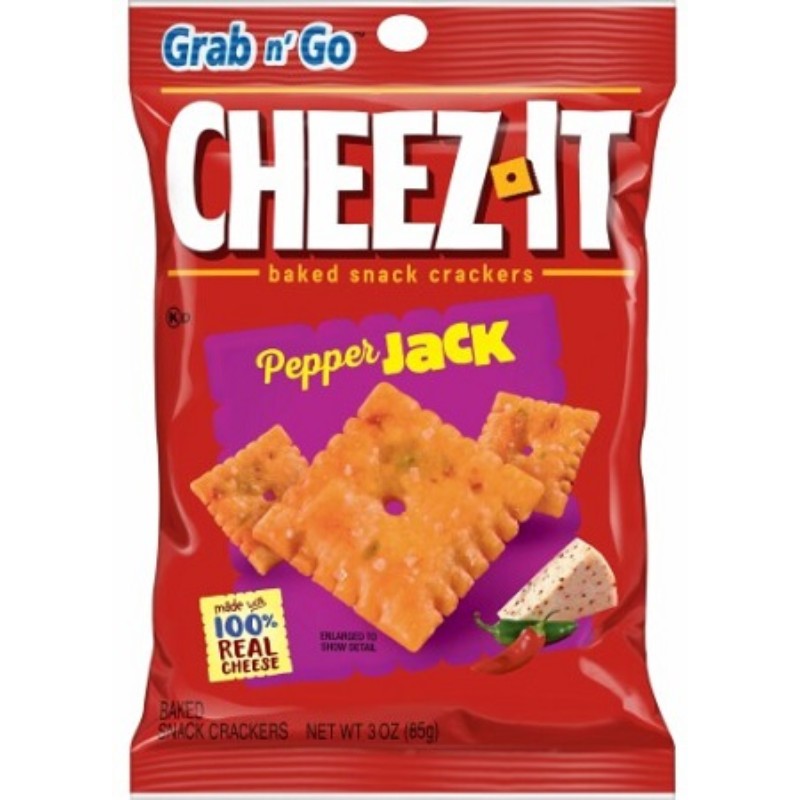 3x Cheez-It Pepper Jack Baked Snack Crackers Cheese Chips Spicy Spicy Lot 3oz