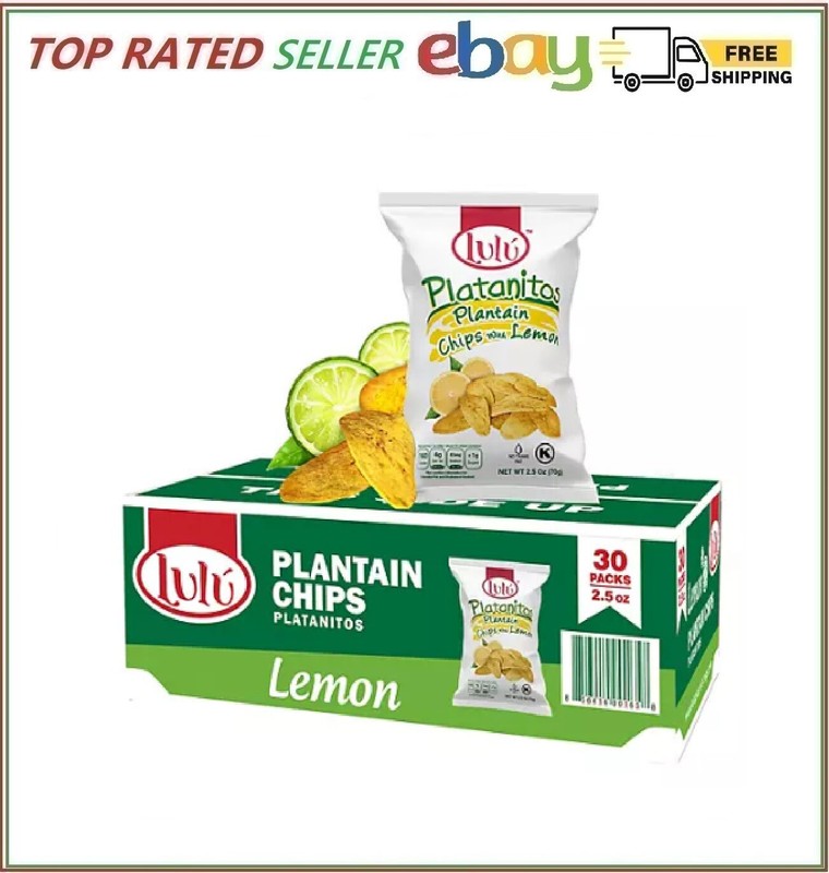 Lulu Platanitios Lemon Plantain Chips, 2.5 oz., 30 pk.