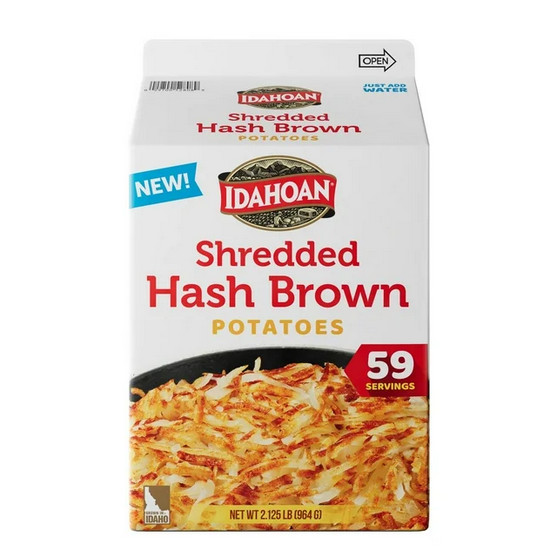 Idahoan Shredded Hashbrowns 2.125 lbs - Dehydrated Potatoes Bulk Pack
