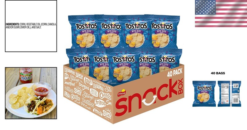 Gluten-Free Bite-Sized Rounds Tortilla Chips - 40 Pack for Snacks & Dips gallery