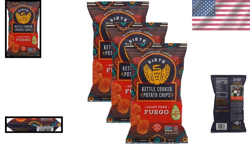 Family Foods Fuego Potato Chips - 5.5oz Bags, Pack of 3 for Optimal Sharing gallery