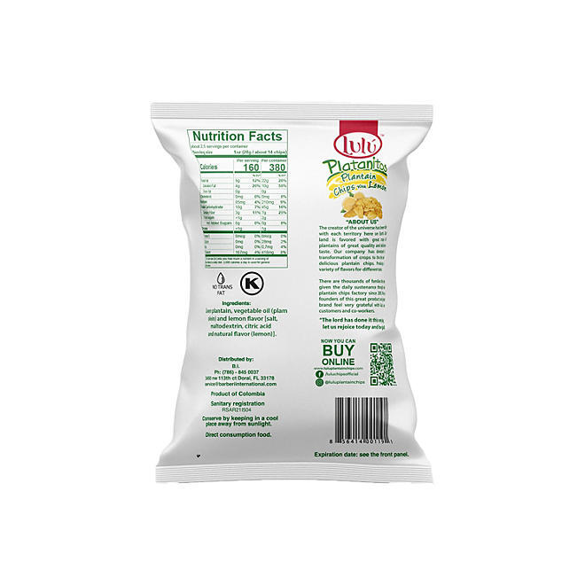 Lulu Platanitios Lemon Plantain Chips, 2.5 oz., 30 pk. gallery