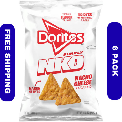 Doritos Simply NKD Nacho Cheese Tortilla Chips 9.25 oz Pack of 6 No Artificial F