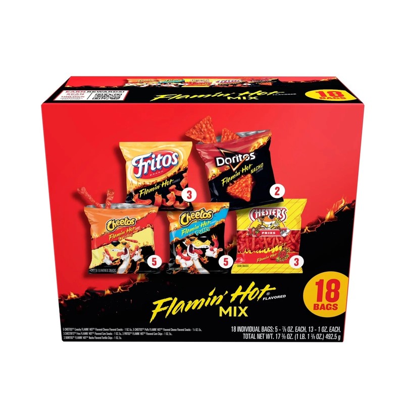 New Frito-Lay Flamin’ Hot Mix Variety Pack Snack Chips, 18 Count Multipack New