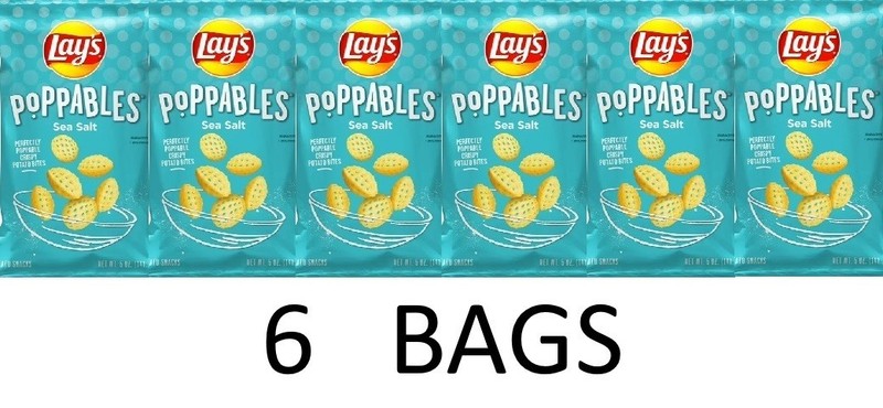 LAY’S POPPABLES SEA SALT Potato Snack Chips 5 oz Bag – 6 PACK